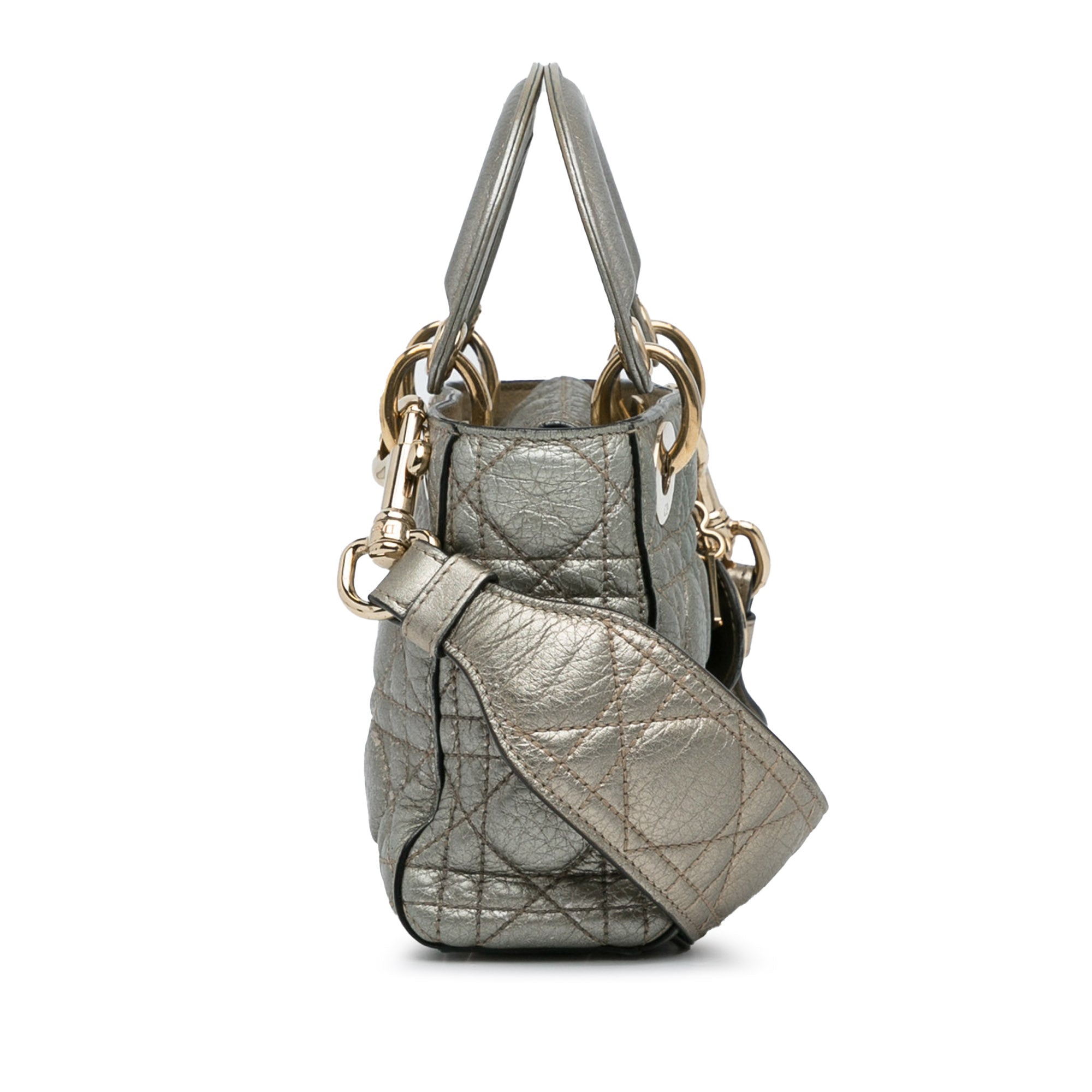 Dior | Pre-Owned Mini Lambskin Cannage Supple Lady | Gray