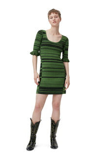 Melange Knit Mini Dress | Kelly Green