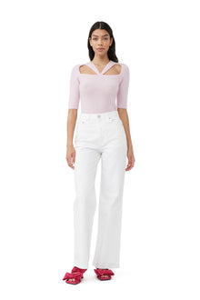 Soft Wool Cut Out Top | Pink Tulle