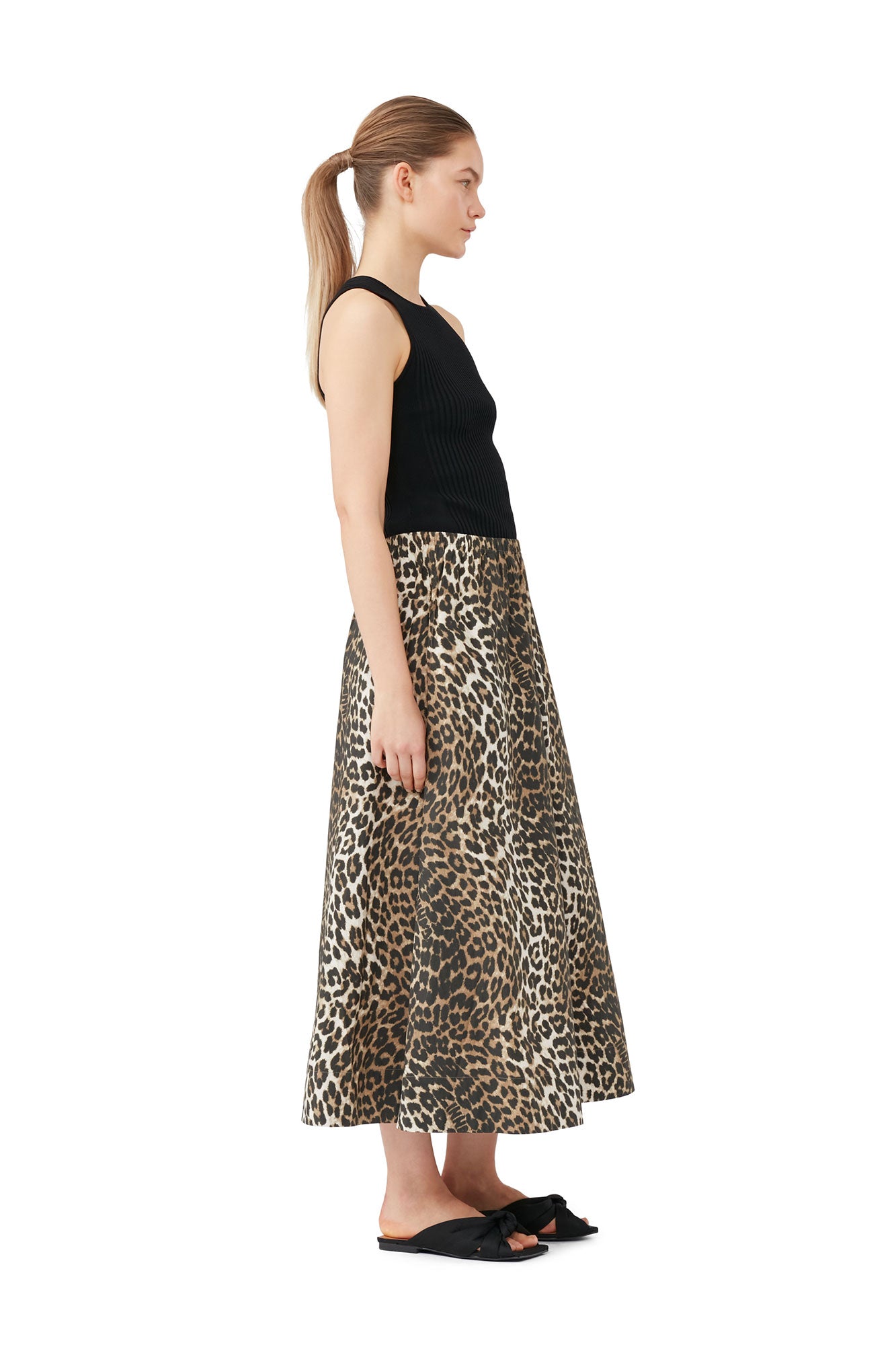 Melange Sleeveless Top | Black