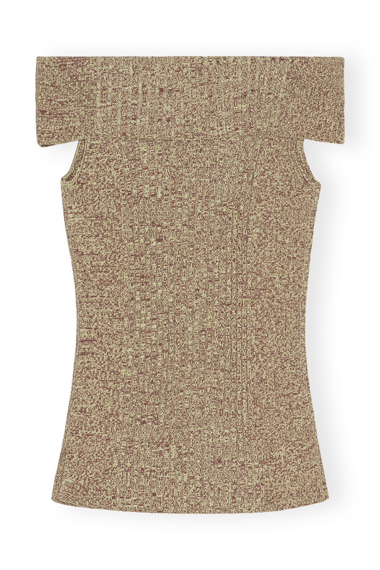 Melange Knit Off Shoulder Top | Brandy Brown