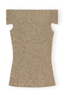 Melange Knit Off Shoulder Top | Brandy Brown