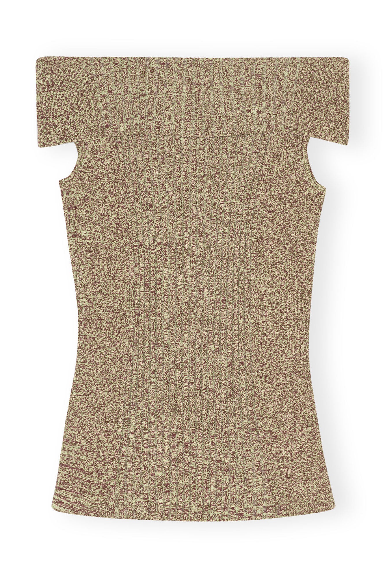 Melange Knit Off Shoulder Top | Brandy Brown