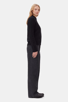 Brushed Alpaca O-Neck | Black