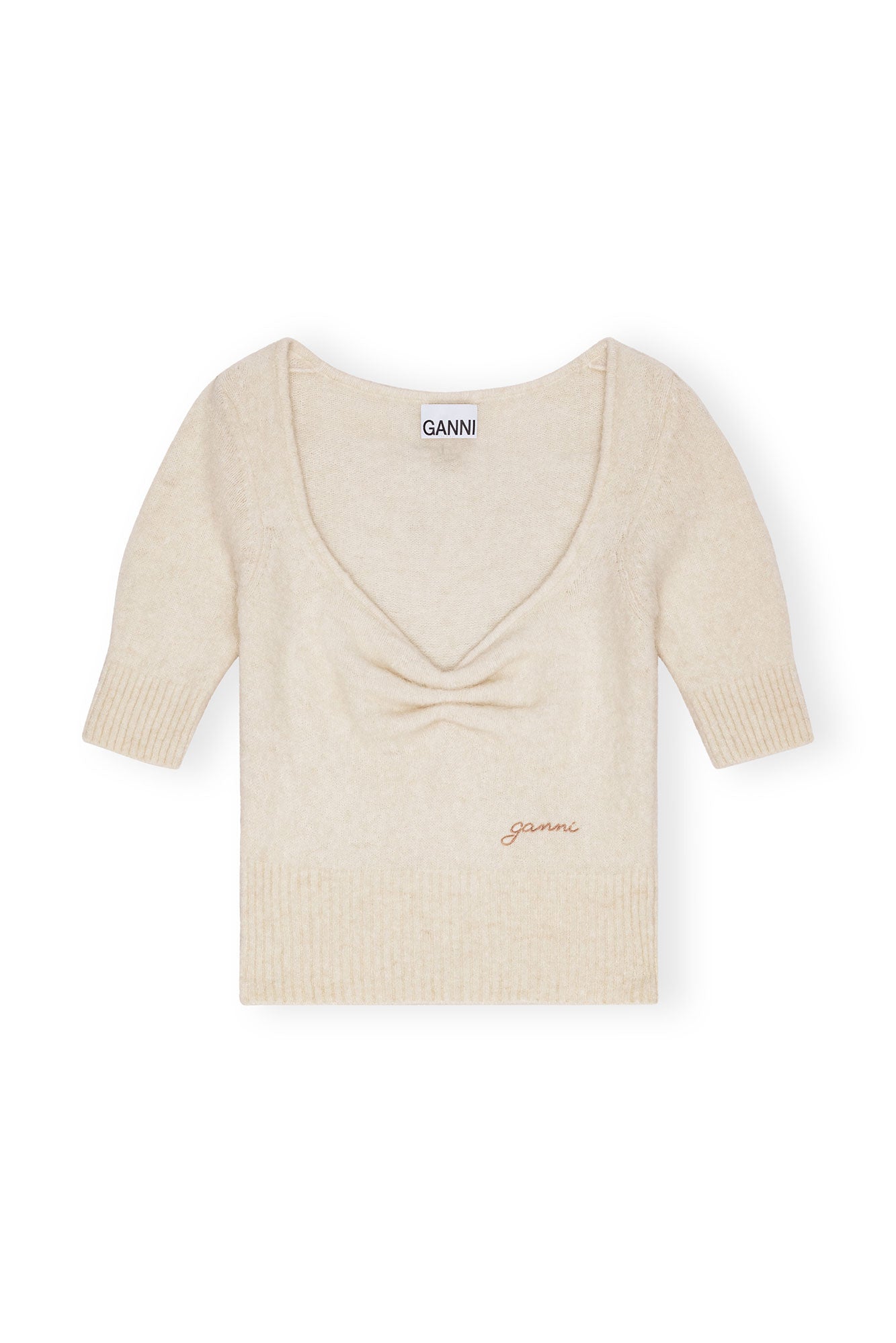 Brushed Alpaca Top | Egret