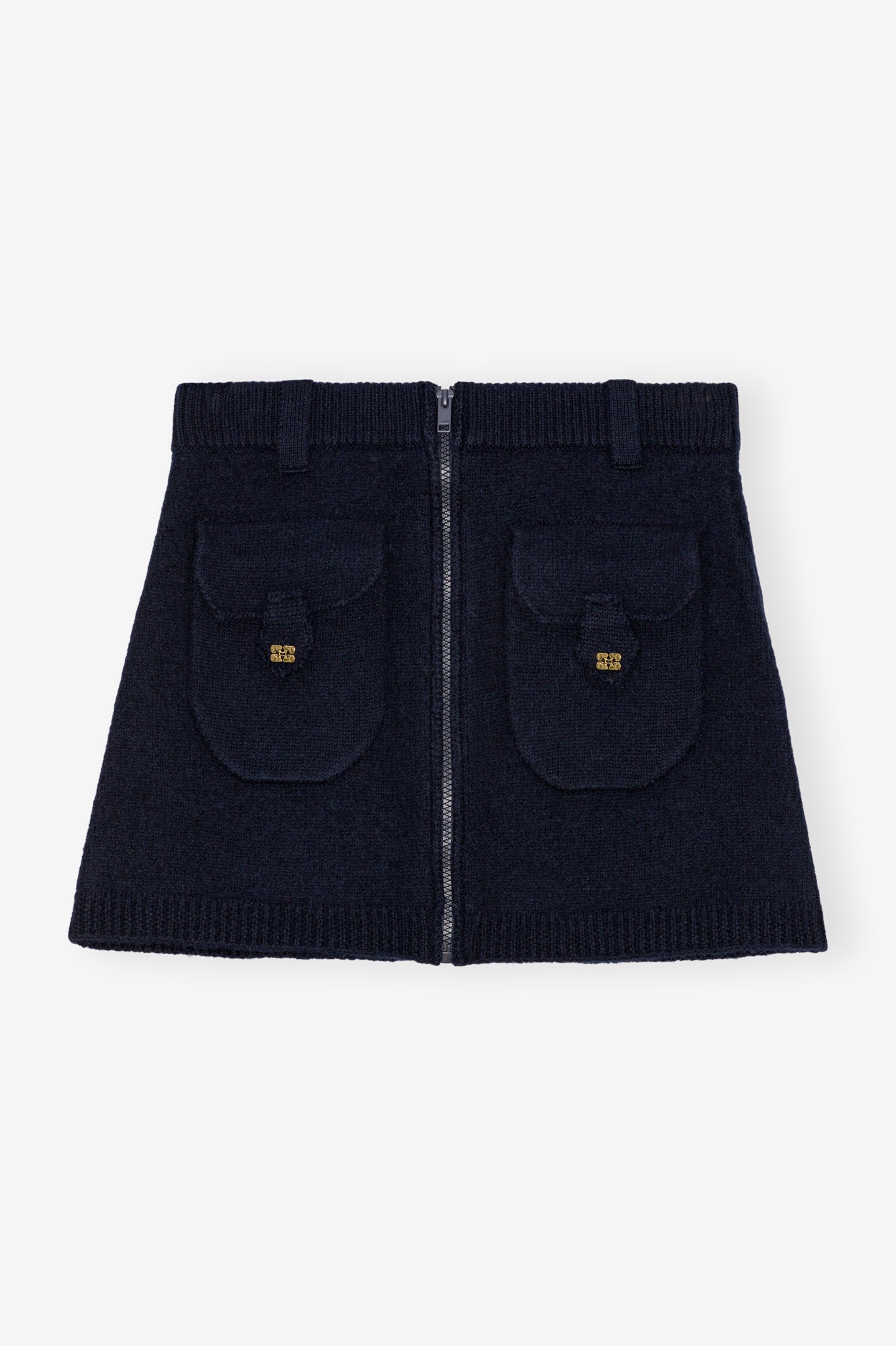 Boiled Wool Mini Skirt | Sky Captain