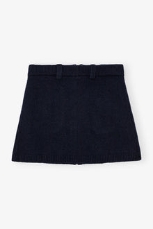 Boiled Wool Mini Skirt | Sky Captain