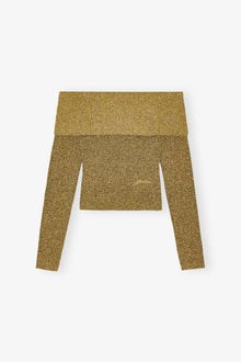 Sparkle Doubleface Off Shoulder Blouse | Gold
