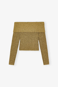 Sparkle Doubleface Off Shoulder Blouse | Gold