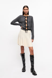 Cashmere Mix Mini Skirt | Egret