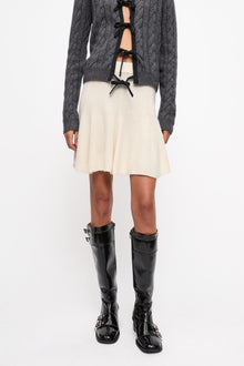Cashmere Mix Mini Skirt | Egret