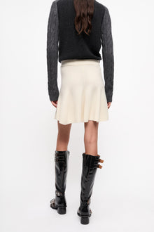 Cashmere Mix Mini Skirt | Egret