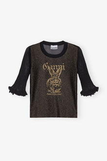 Sheer Jacquard Top | Black