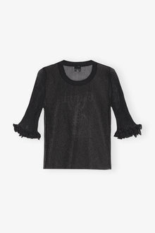 Sheer Jacquard Top | Black