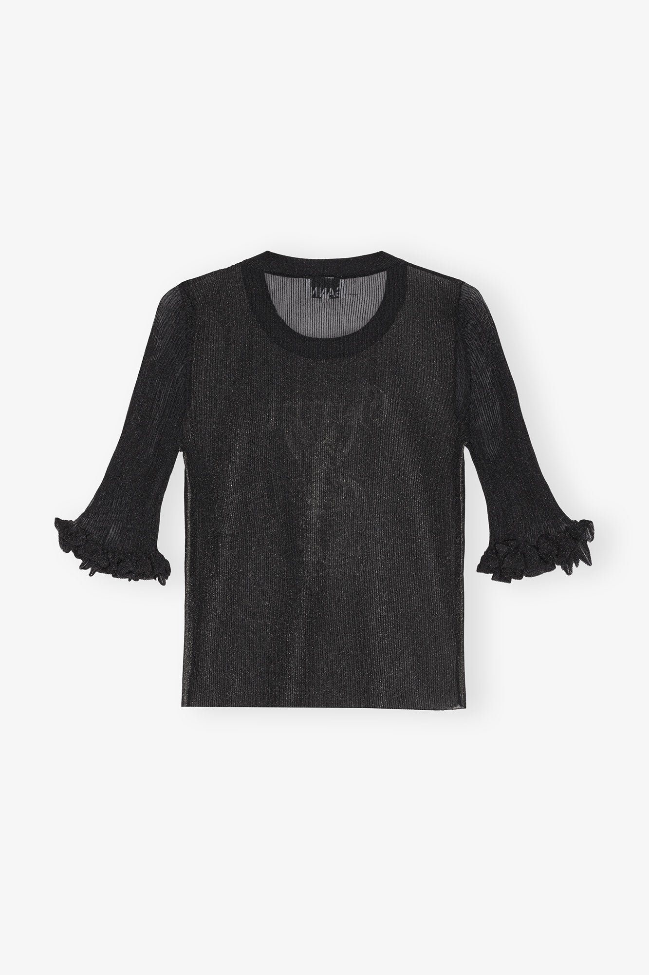 Sheer Jacquard Top | Black