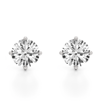 Womens | Stud Earrings | 14K White Gold | 6 CTW Round Cut Lab Grown Diamond | G-VS