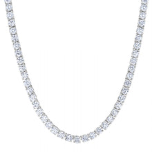 Womens | Tennis Necklace | 14K White Gold | 7 CTW Round Cut Lab Grown Diamond | F-VS