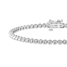 Womens | Tennis Bracelet | 14K White Gold | 3 CTW Round Cut Lab Grown Diamond | E-VS1