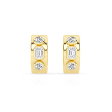 Womens | Hoop Earrings - II | 14K Gold Plated over Silver | 1 CTW Round Cut Lab Grown Diamond | F-VS