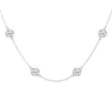 Womens | Station Necklace | 14K White Gold | 3.75 CTW Round Cut Lab Grown Diamond | F-VS2