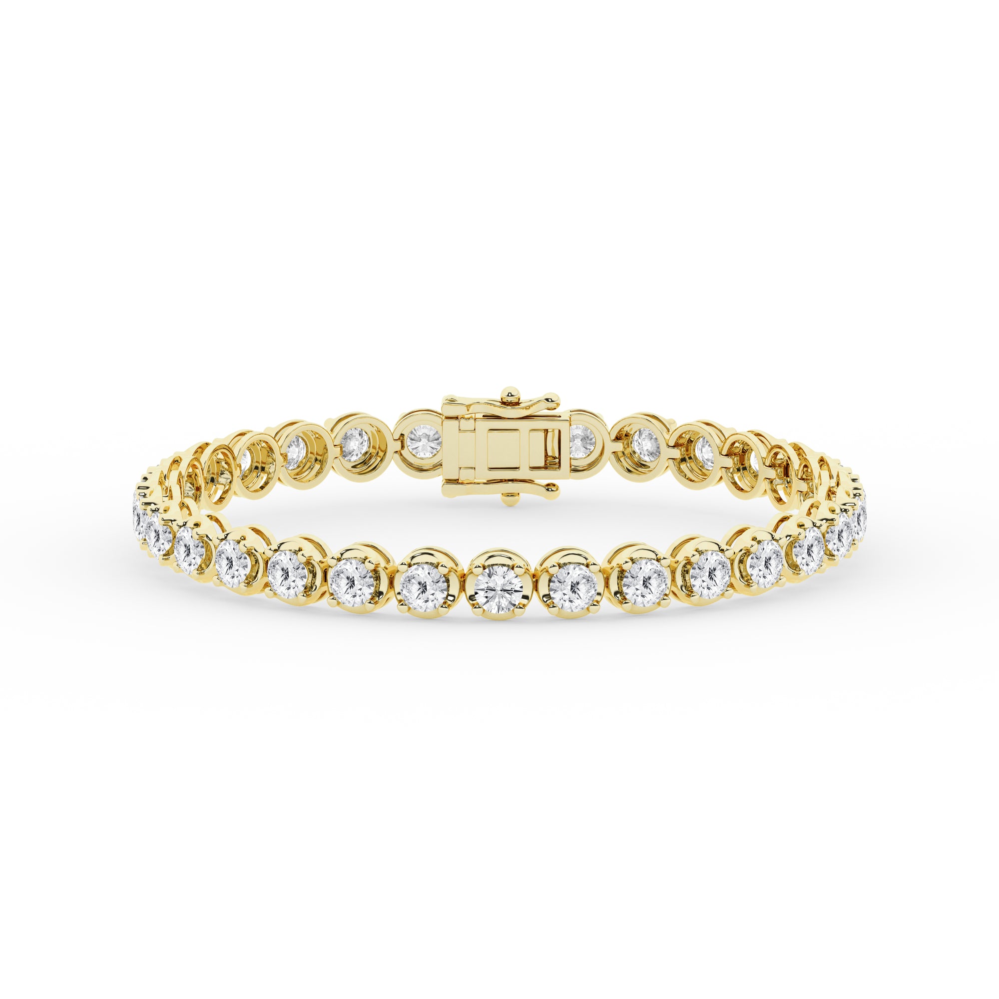 Womens | Tennis Bracelet | 14K Yellow Gold | 9.70 CTW Round Cut Lab Grown Diamond | JK-I1-I2