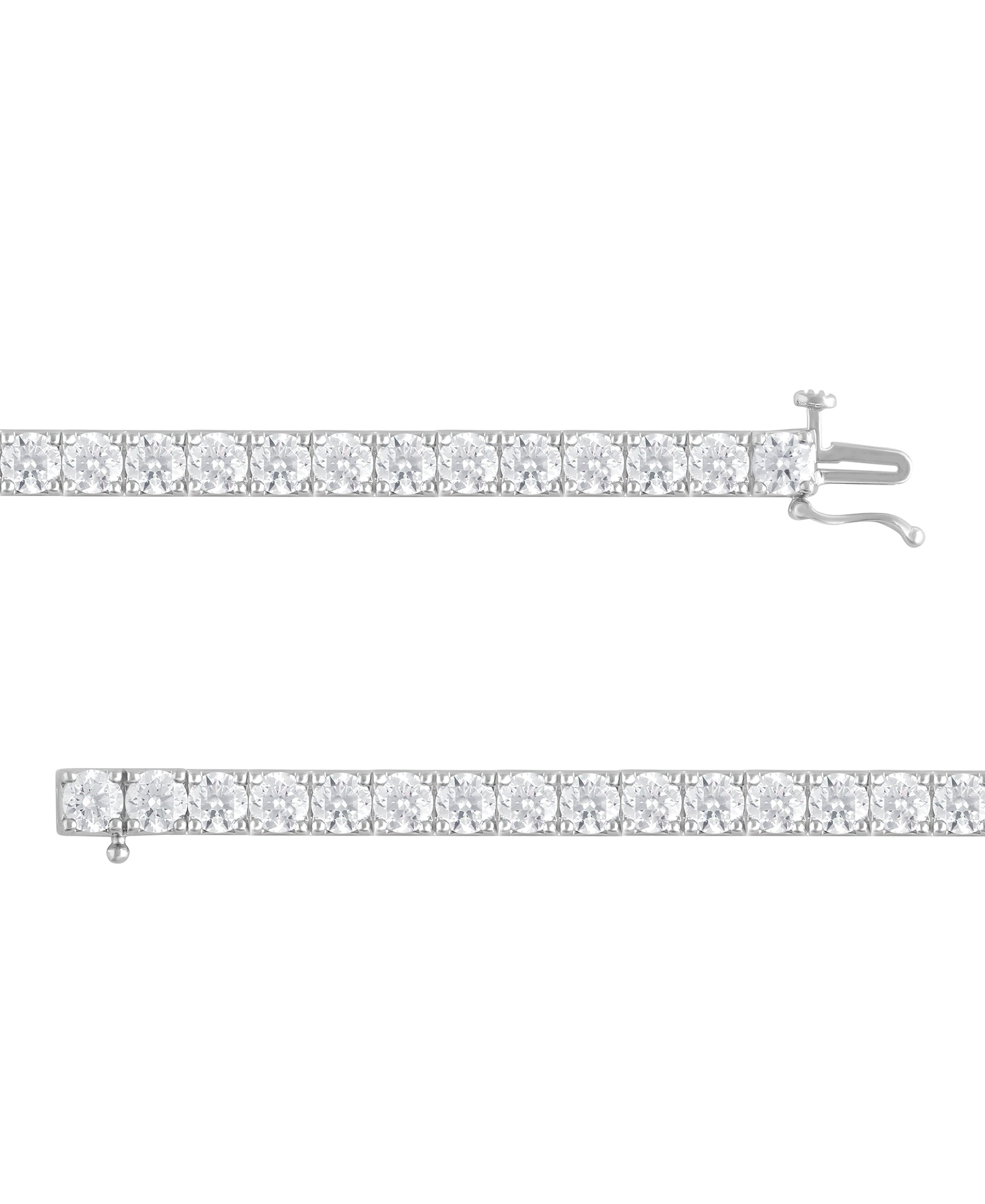 Womens | Tennis Bracelet | 14K White Gold | 15.2 CTW Round Cut Lab Grown Diamond | G-SI