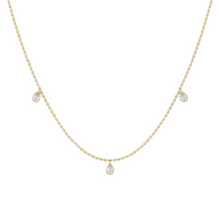 Womens | Station Necklace | 14K Yellow Gold | 1 CTW Pear Cut Lab Grown Diamond | F-VS2