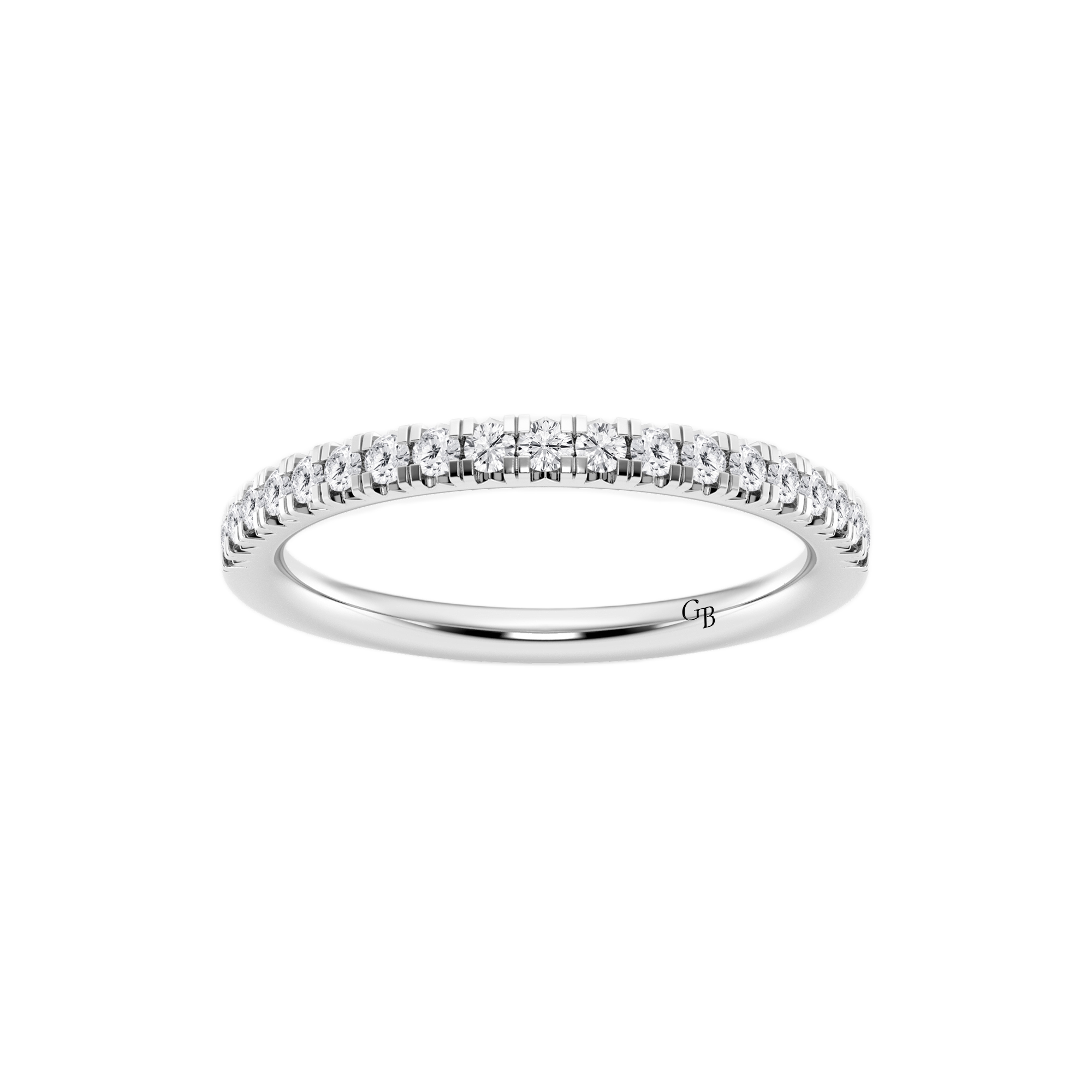 Womens | Wedding Band - I | 14K White Gold | 0.25 CTW Round Cut Lab Grown Diamond | F-VS2