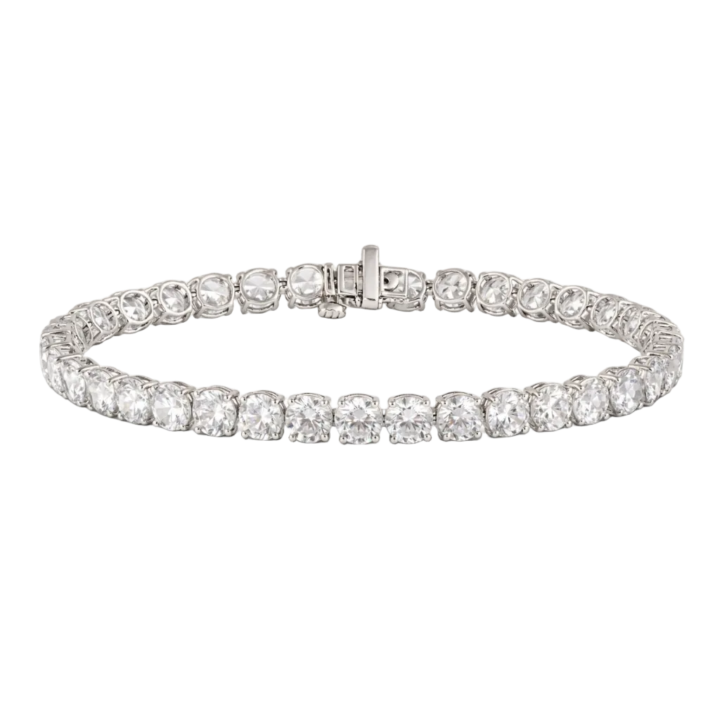 Womens | Tennis Bracelet | 14K White Gold | 13 CTW Round Cut Lab Grown Diamond | F-VS