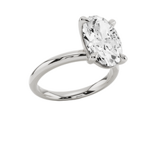 Womens | Solitaire Engagement Ring | 14K White Gold | 3 CTW Oval Cut Lab Grown Diamond | G-SI