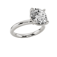 Womens | Solitaire Engagement Ring | 14K White Gold | 3 CTW Round Cut Lab Grown Diamond | G-SI | 7-inches