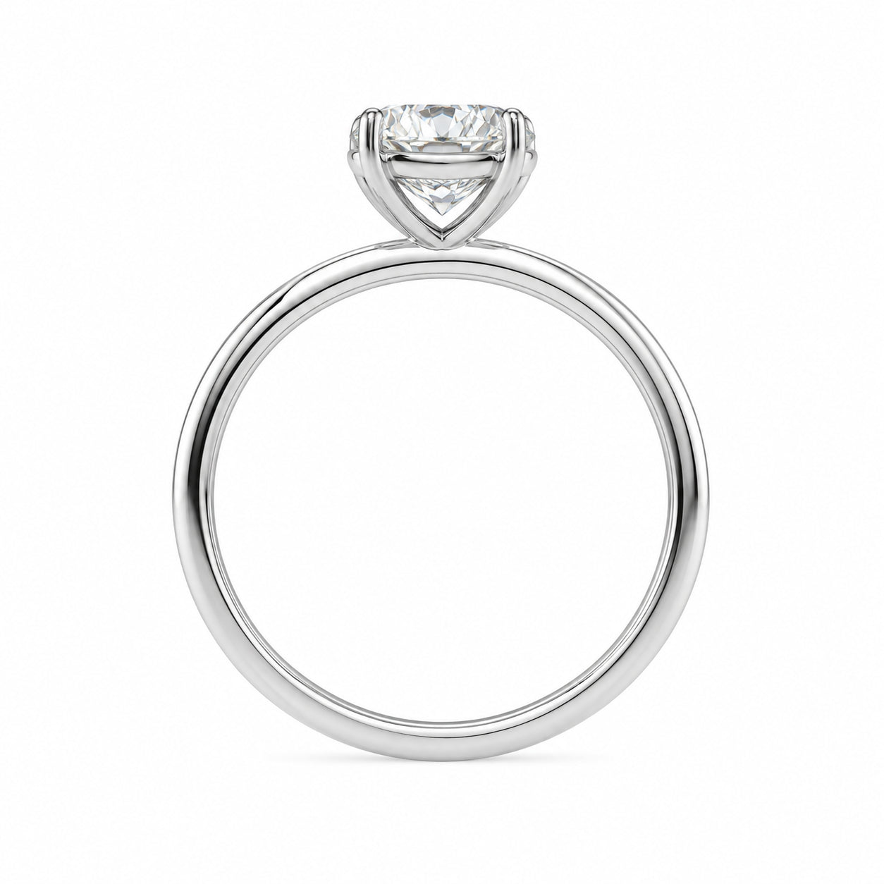 Womens | Solitaire Engagement Ring | 14K White Gold | 2 CTW Oval Cut Lab Grown Diamond | G-VS