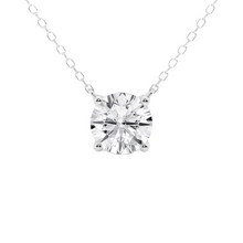 Womens | Solitaire Pendant Necklace | 14K White Gold | 2 CTW Round Cut Lab Grown Diamond | F-VS2