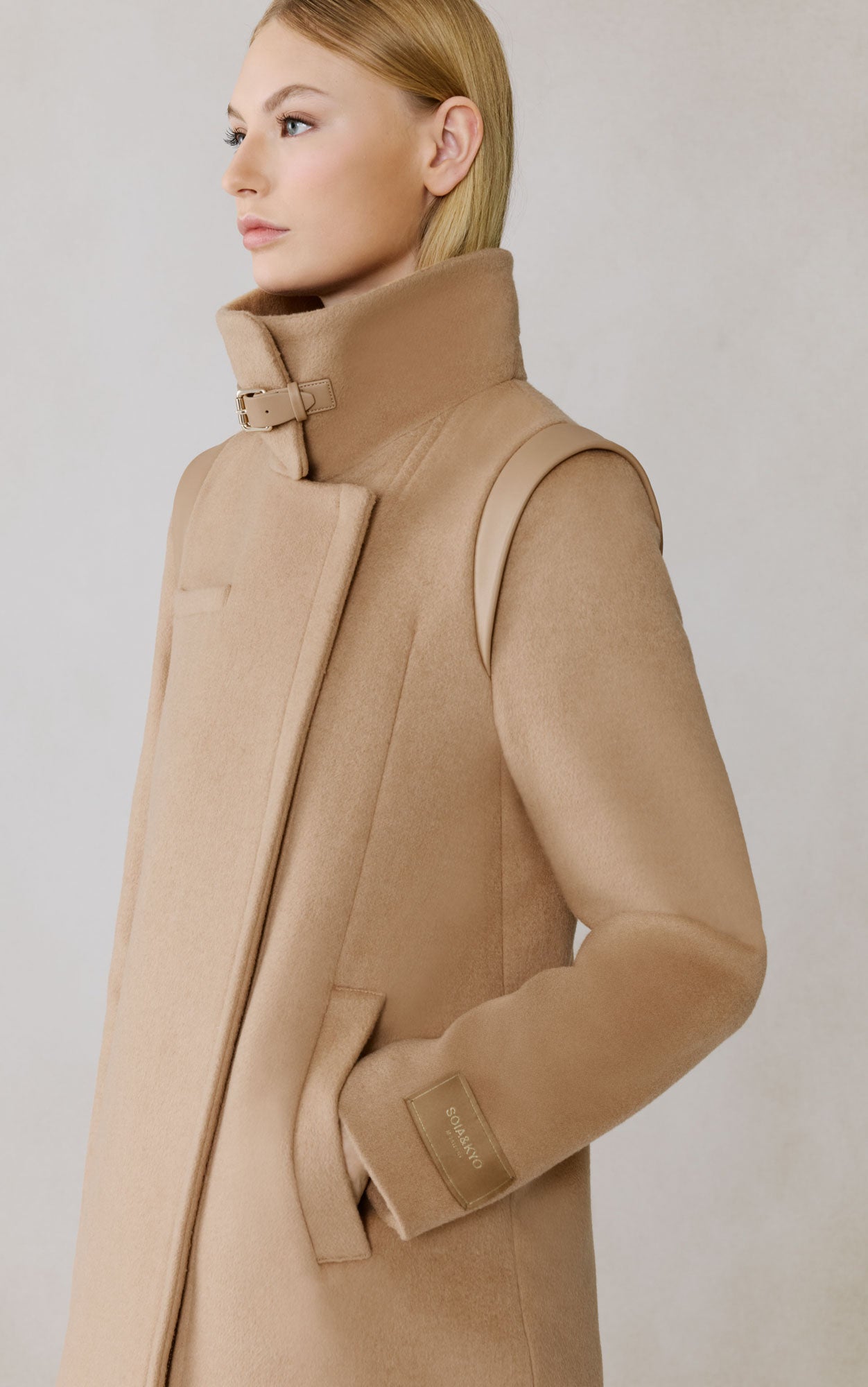 Kiana Moto Coat In Wool | Teak