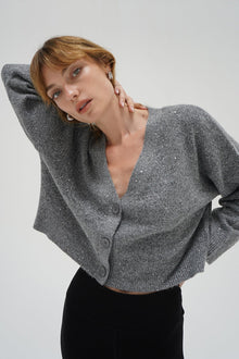 Kiya sparkle cardigan in grey