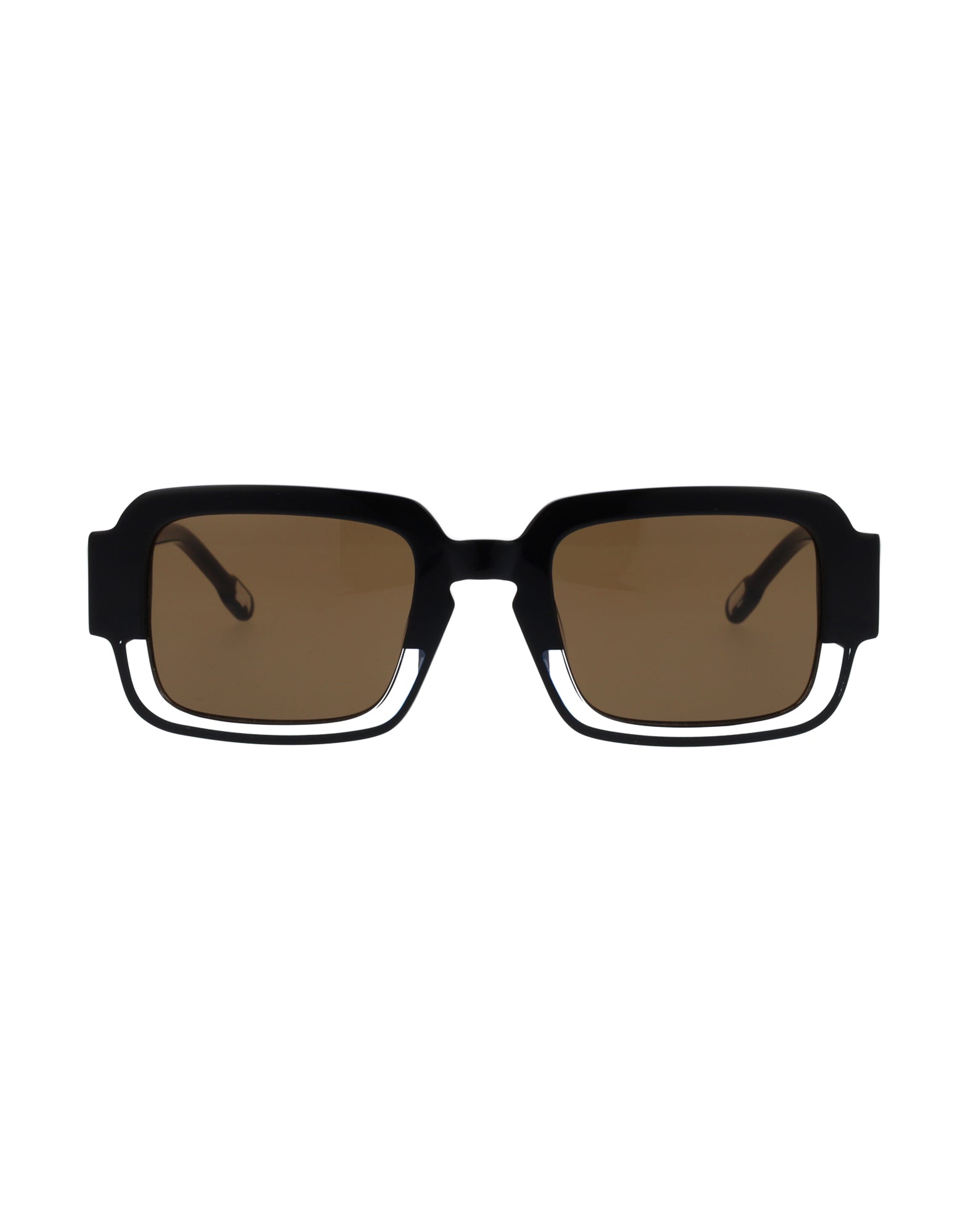 Unisex | Borderino Square Sunglasses | Brown Lens | Brown/Crystal