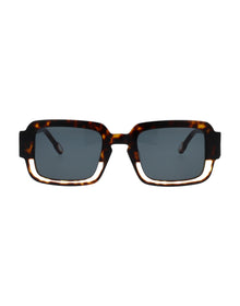 Unisex | Borderino Square Sunglasses | Blue Lens | Blue/Crystal