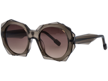Unisex | Lamina Showpiece Round Sunglasses | Brown Lens | Dark Brown