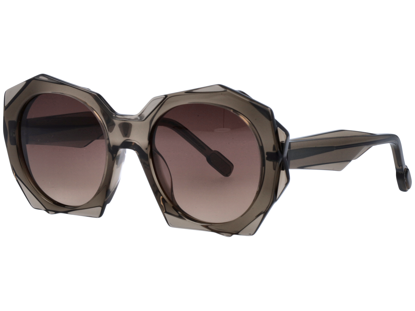 Unisex | Lamina Showpiece Round Sunglasses | Brown Lens | Dark Brown