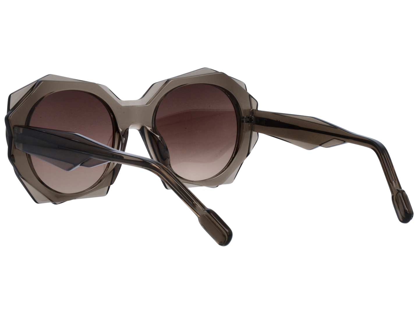 Unisex | Lamina Showpiece Round Sunglasses | Brown Lens | Dark Brown