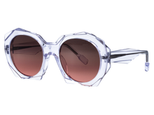 Unisex | Lamina Showpiece Round Sunglasses | Red Lens | Crystal