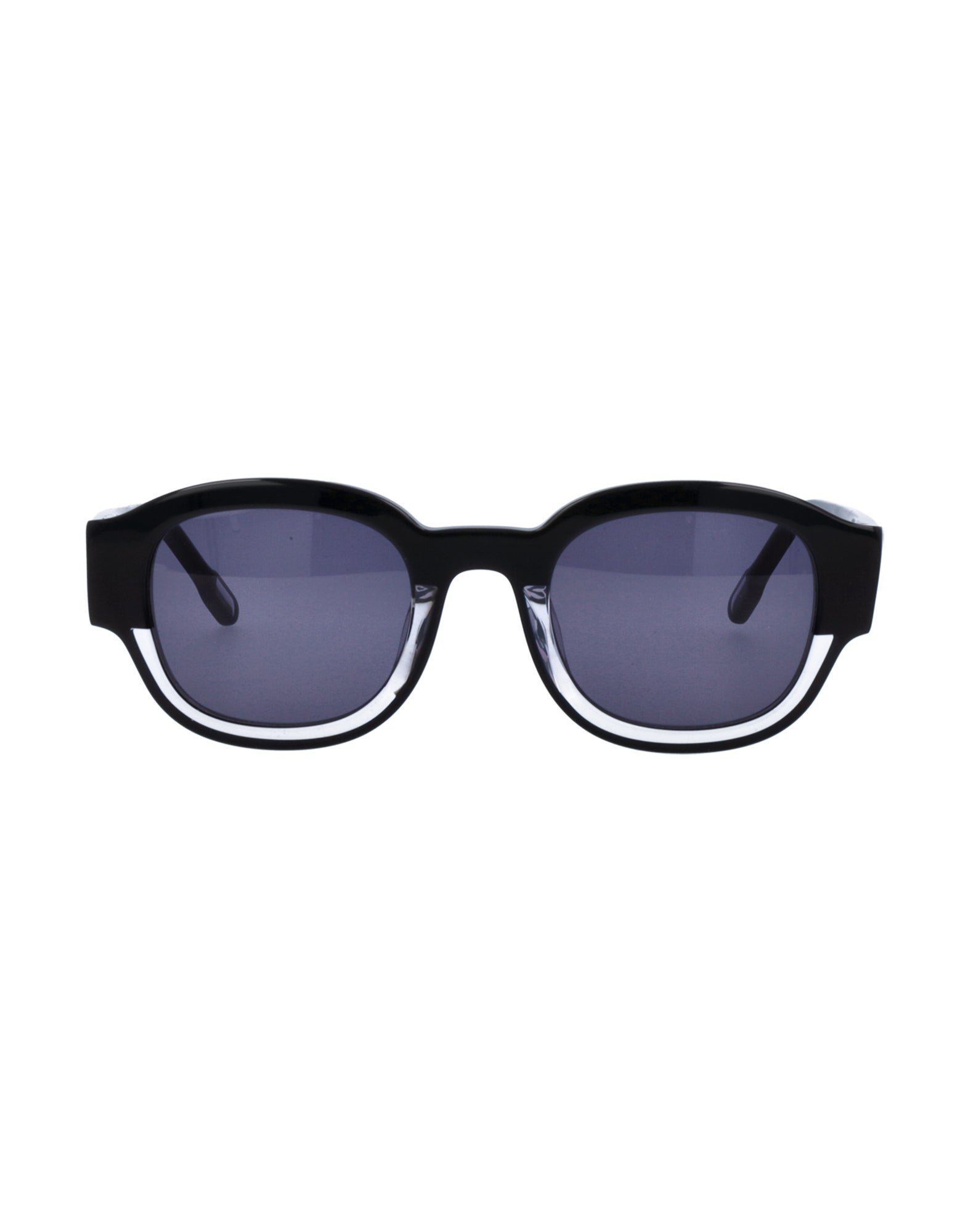Unisex | Borderino Round Sunglasses | Grey Lens | Black