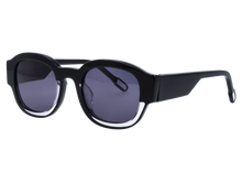 Unisex | Borderino Round Sunglasses | Grey Lens | Black