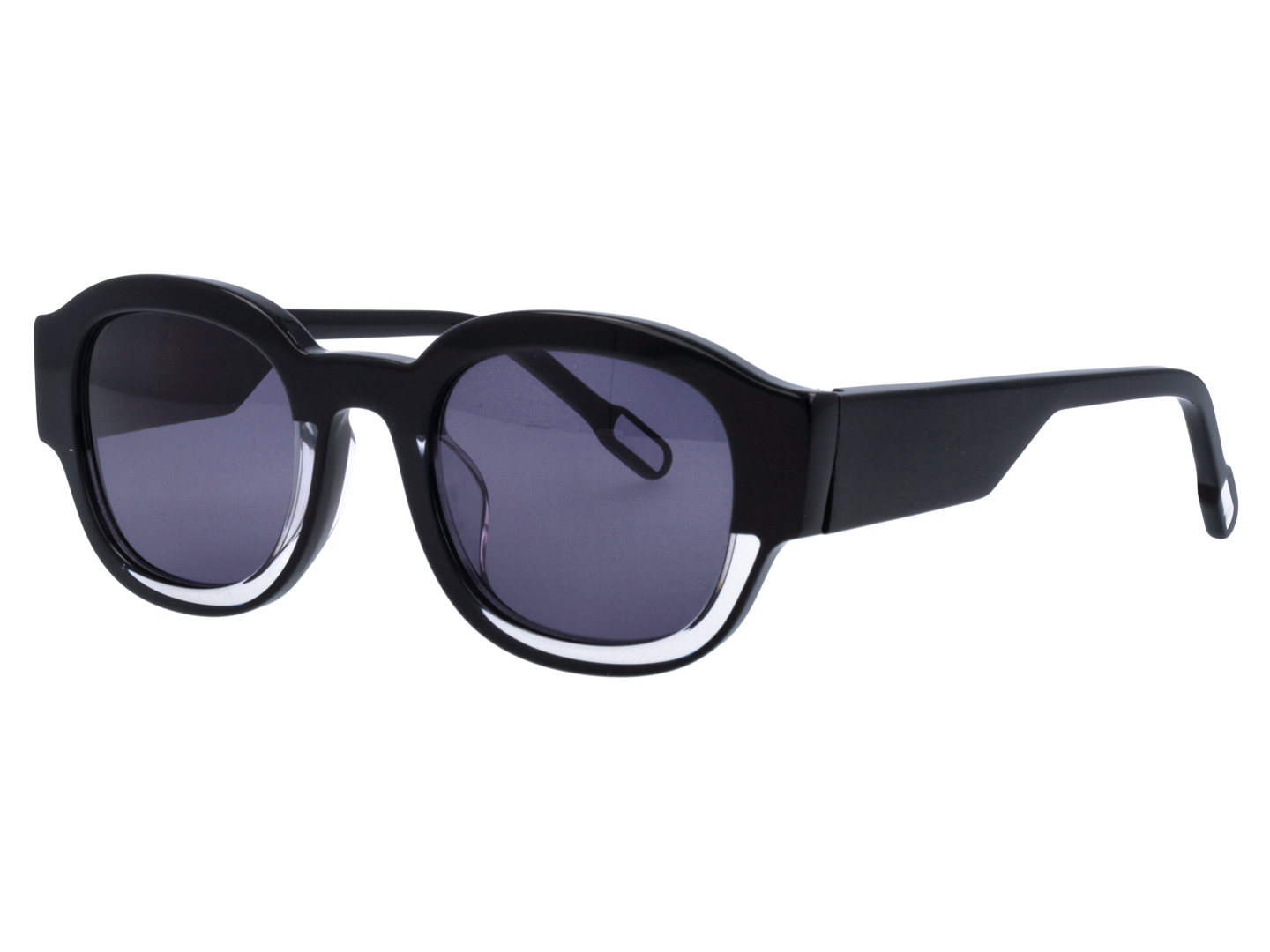 Unisex | Borderino Round Sunglasses | Grey Lens | Black