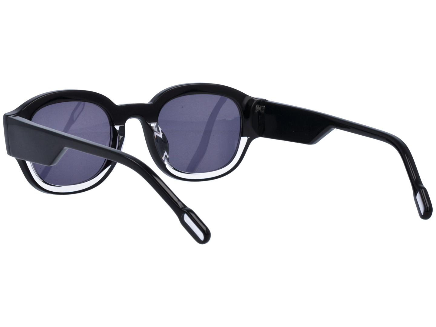 Unisex | Borderino Round Sunglasses | Grey Lens | Black