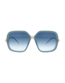 Unisex | I-Frame Oval Sunglasses | Blue Gradient Lens | Blue
