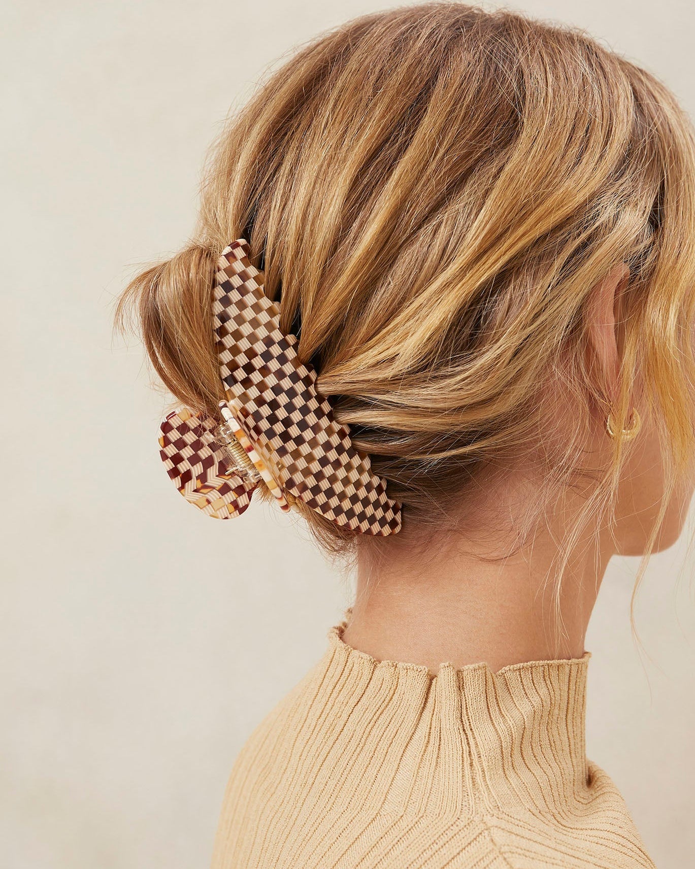 Koda Clip Set | Light Tortoiseshell/Brown Check