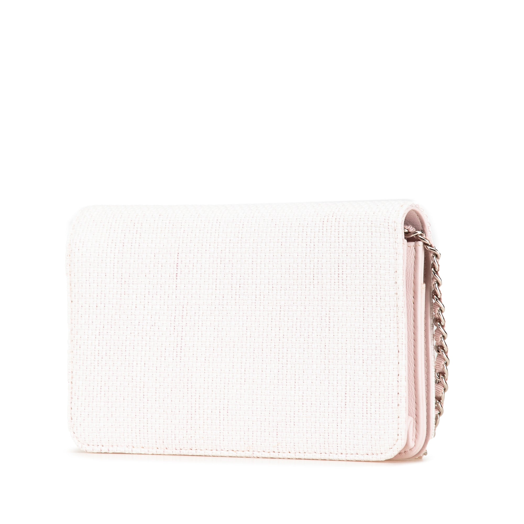 Chanel | Pre-Owned Canvas Deauville Wallet On Chain | Pink/Light Pink