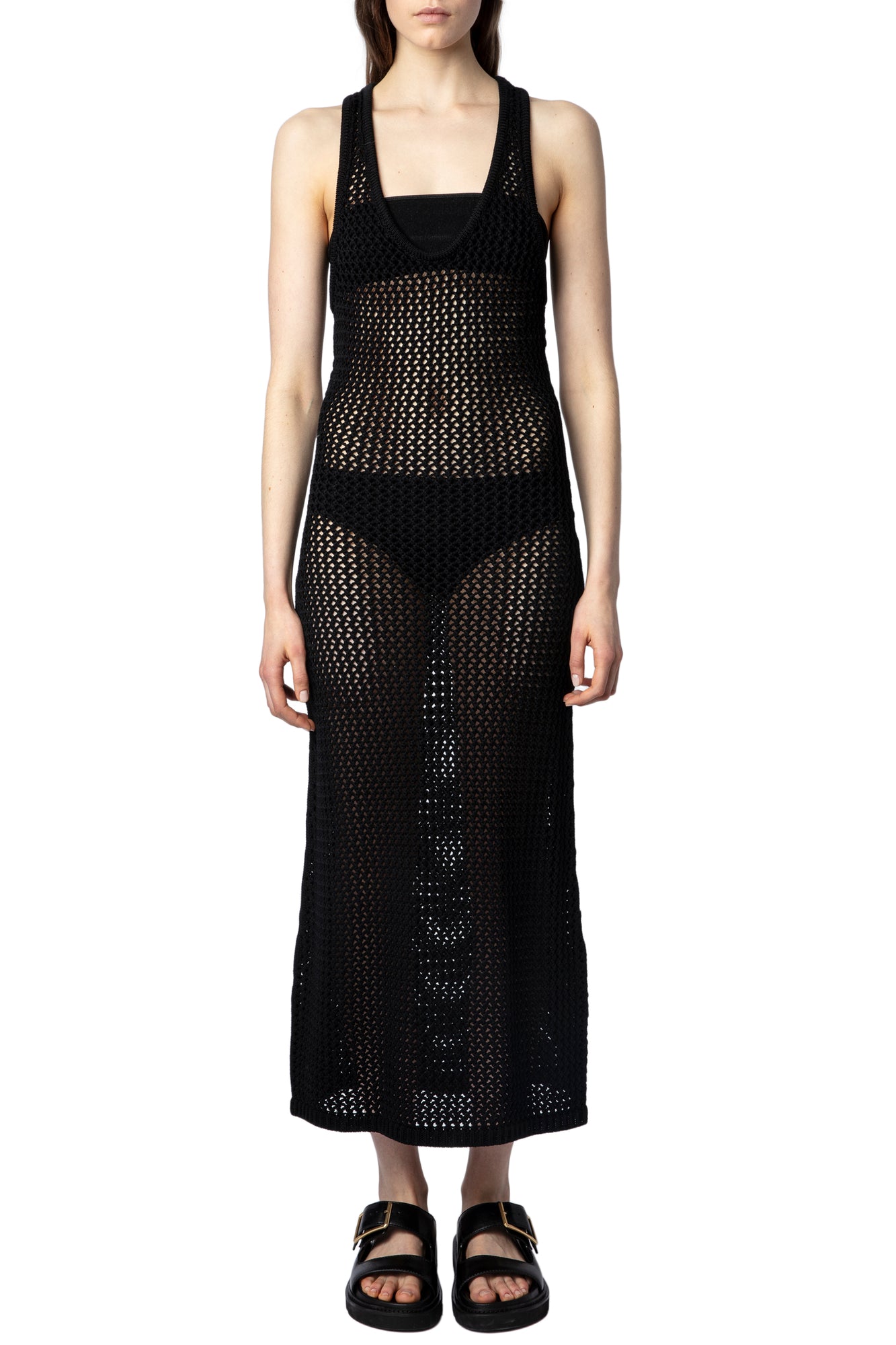 Nabys Cotton Crochet Dress | Black