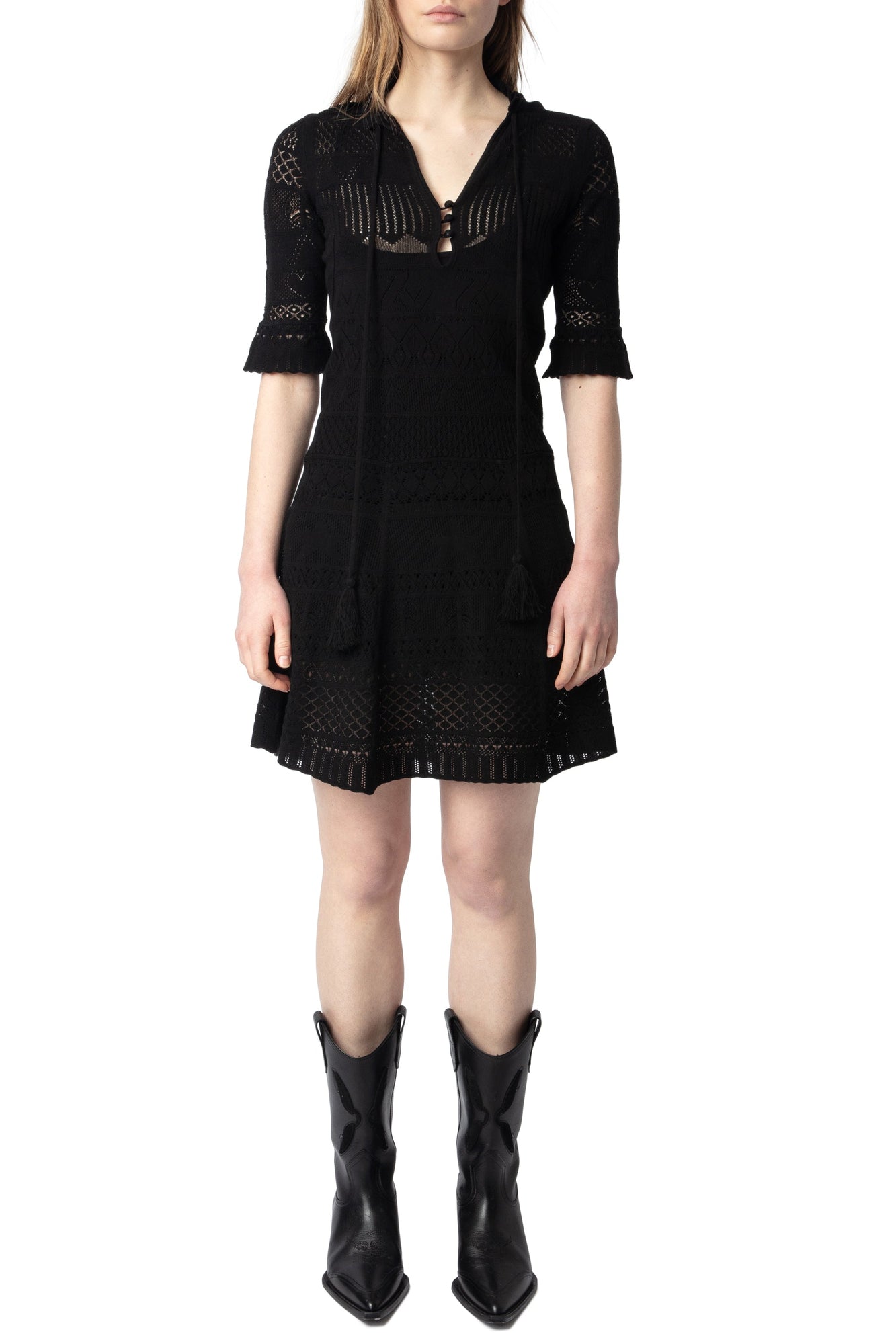 Memphisa CO Pointelle Dress | Black